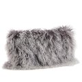 Saro Lifestyle SARO 3564.CK1220B 12 x 20 in. Wool Mongolian Lamb Fur Throw Pillow - Charcoal 3564.CK1220B